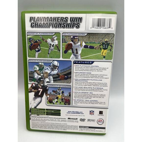 Madden NFL 2004 Microsoft Xbox, 2003 Complete w/ Manual Tested Working VG - Picture 2 of 8